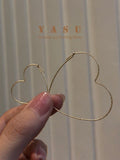 925 Silver Love Heart Hoop Earrings, 14k Plated