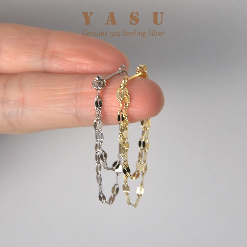 925 Sterling Silver Vintage Long Tassel Earrings Goddess Party Jewelry