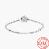 925 Silver Sparkling Star Charm Bracelet for Women