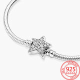 925 Silver Sparkling Star Charm Bracelet for Women