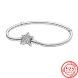 925 Silver Sparkling Star Charm Bracelet for Women