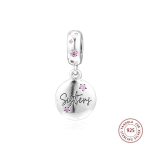 925 Silver Forever Sisters Charms Beads Europe Bracelets Necklaces