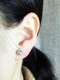 925 Silver French Diamond Stud Earrings For Women
