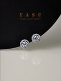 925 Silver French Diamond Stud Earrings For Women