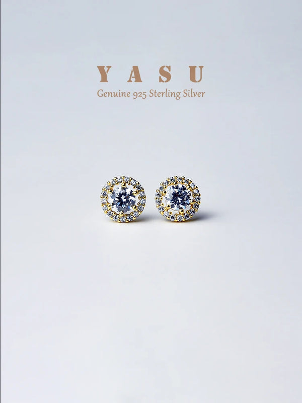 925 Silver French Diamond Stud Earrings For Women