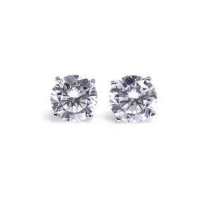 925 Silver Garnet Zirconia Solitare Stud Earring