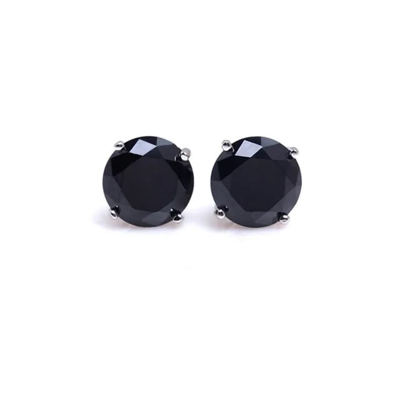 925 Silver Garnet Zirconia Solitare Stud Earring