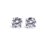 925 Silver Garnet Zirconia Solitare Stud Earring