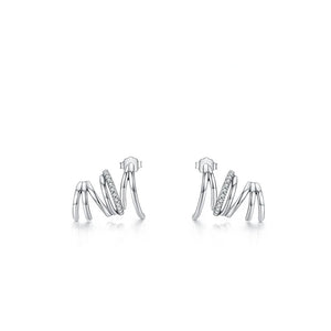 925 Silver Claw Shape Stud Earrings for Women