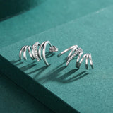925 Silver Claw Shape Stud Earrings for Women