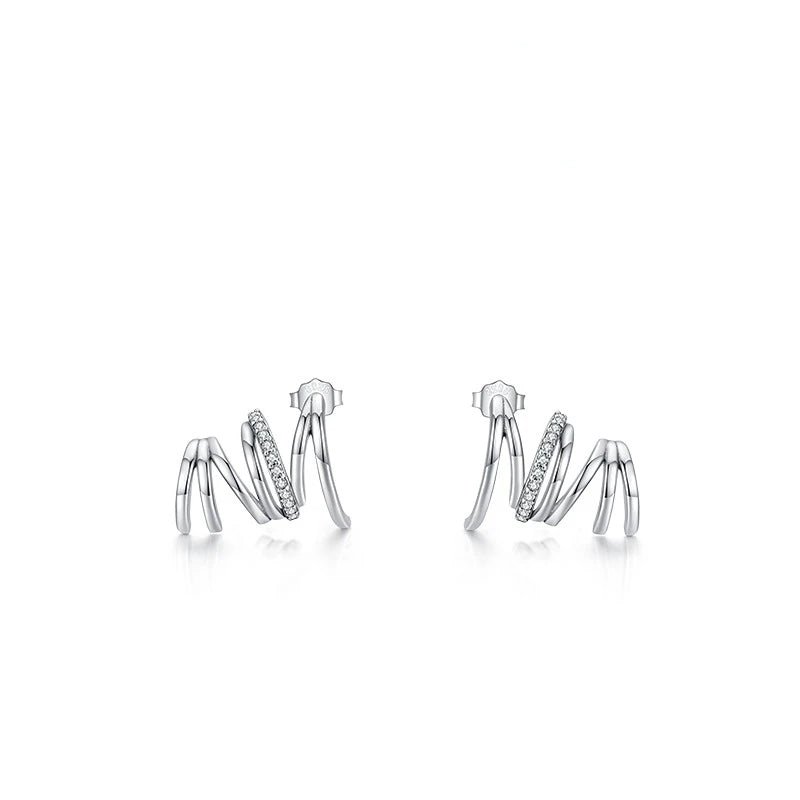 925 Silver Claw Shape Stud Earrings for Women