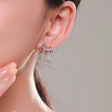925 Silver Claw Shape Stud Earrings for Women