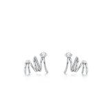 925 Silver Claw Shape Stud Earrings for Women