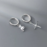 925 Silver Geometric Earrings Star Rectangle Drop Earring for Women