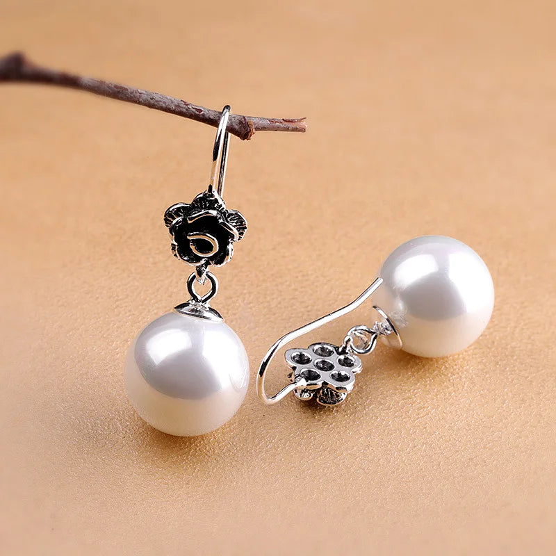 925 Silver Geometric Metal Style Earrings