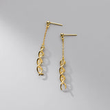 925 Silver Geometric Twisted Drop Earrings Serotonin Pattern
