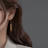 925 Silver Geometric Twisted Drop Earrings Serotonin Pattern