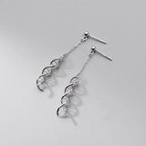 925 Silver Geometric Twisted Drop Earrings Serotonin Pattern