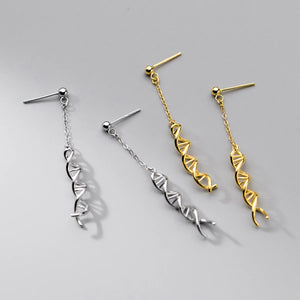 925 Silver Geometric Twisted Drop Earrings Serotonin Pattern