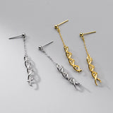 925 Silver Geometric Twisted Drop Earrings Serotonin Pattern
