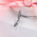 925 Silver Graduation Scroll Dangle Charm Bead for Bracelets