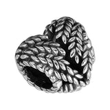 925 Silver Heart Charms Metal Beads for Bracelet