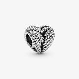 925 Silver Heart Charms Metal Beads for Bracelet