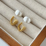 925 Silver Half-arc Brushed Grain Clip On Earrings Hypoallergenic