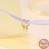 925 Silver Rivet Cone Drop Earrings with CZ Stones