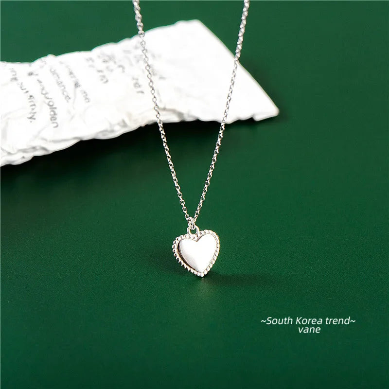 925 Silver Heart Pendant Necklaces on Chain