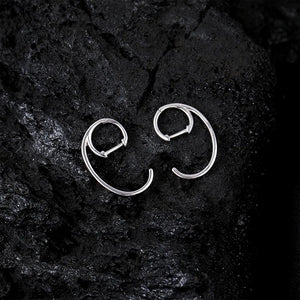 925 Silver Geometric Clip-On Earrings for Women
