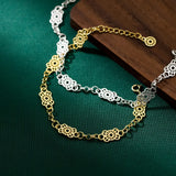 925 Silver Flower Chain Bracelet Geometric Jewelry for Women