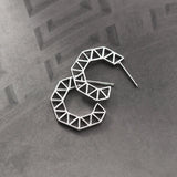 925 Silver Geometric Stud Earrings C Shape Fine Jewelry Women