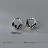 925 Silver Zircon Stud Earrings Geometric Design Hypoallergenic Jewelry