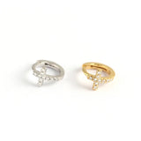 925 Silver Hoop Earrings Cross Ear Buckle Jewelry for Women