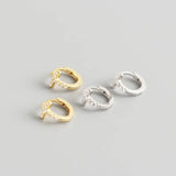925 Silver Hoop Earrings Cross Ear Buckle Jewelry for Women