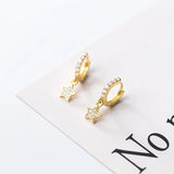 925 Silver Hoop Earrings Women's Small Star Ear Jewelry