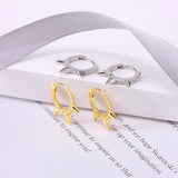 925 Silver Huggie Earrings Zircon Star Eye Hoop Earrings Women Fine Jewelry