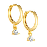 925 Silver Huggie Earrings Zircon Star Eye Hoop Earrings Women Fine Jewelry