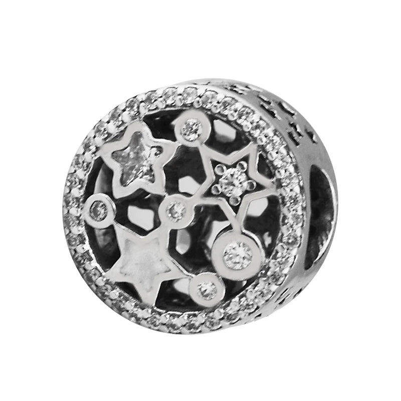 925 Silver Stars Charms Beads for Bracelets Women