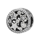 925 Silver Stars Charms Beads for Bracelets Women