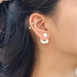 925 Silver Textured Square Stud Earrings for Women