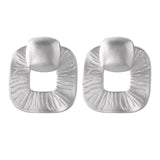 925 Silver Textured Square Stud Earrings for Women