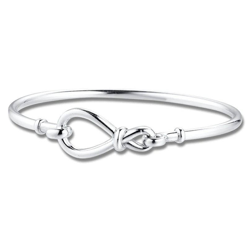 925 Silver Infinity Knot Bangle Bracelet for Women Girls Gift