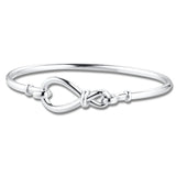 925 Silver Infinity Knot Bangle Bracelet for Women Girls Gift