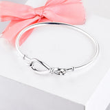 925 Silver Infinity Knot Bangle Bracelet for Women Girls Gift