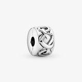 Sterling Silver Heart Clip Charm Bead for Bracelet