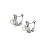 925 Silver Letter D Clip On Pearls Earrings Hypoallergenic Jewelry