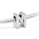925 Silver Letter M Alphabet Beads for Charms Bracelets