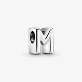 925 Silver Letter M Alphabet Beads for Charms Bracelets